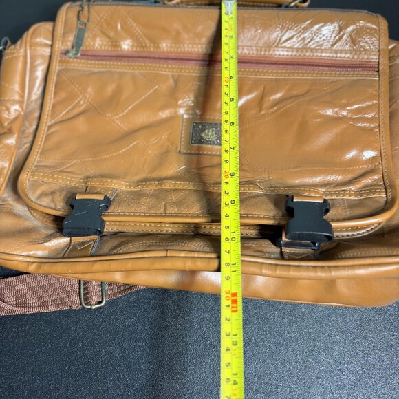 Vintage Brown Leather Briefcase Carry On Bag by Pioneer Express - Picture 7 of 8